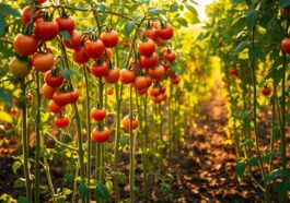 Tomatenpflanzen im Garten – reiche Ernte